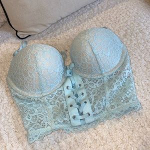 VS BABY BLUE CORSET BRA